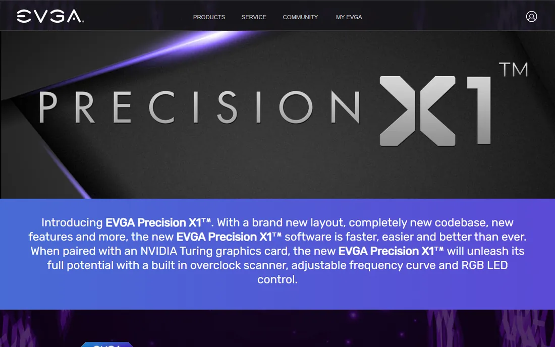 EVGA Precision X1 homepage