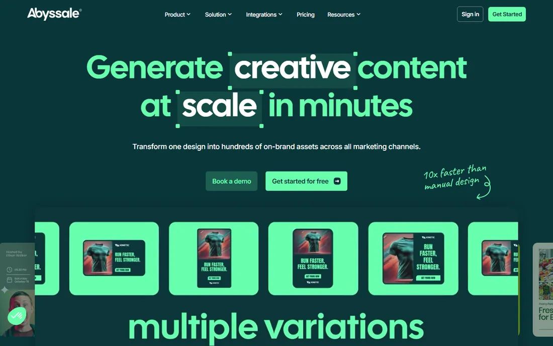 Abyssale homepage