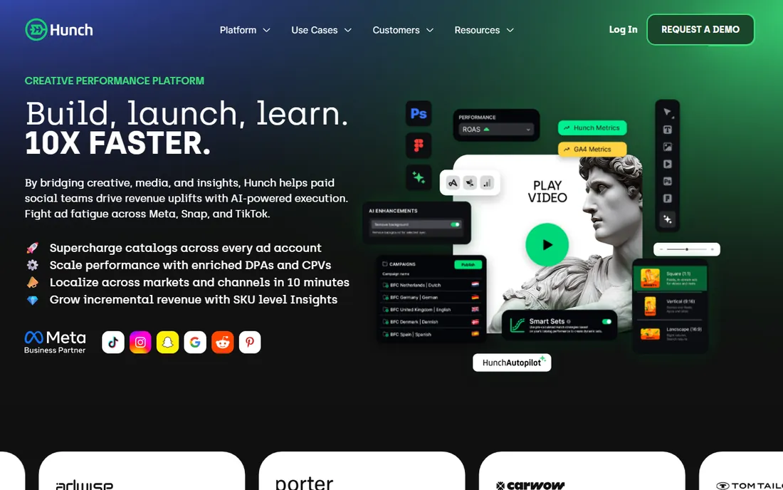 Hunch homepage