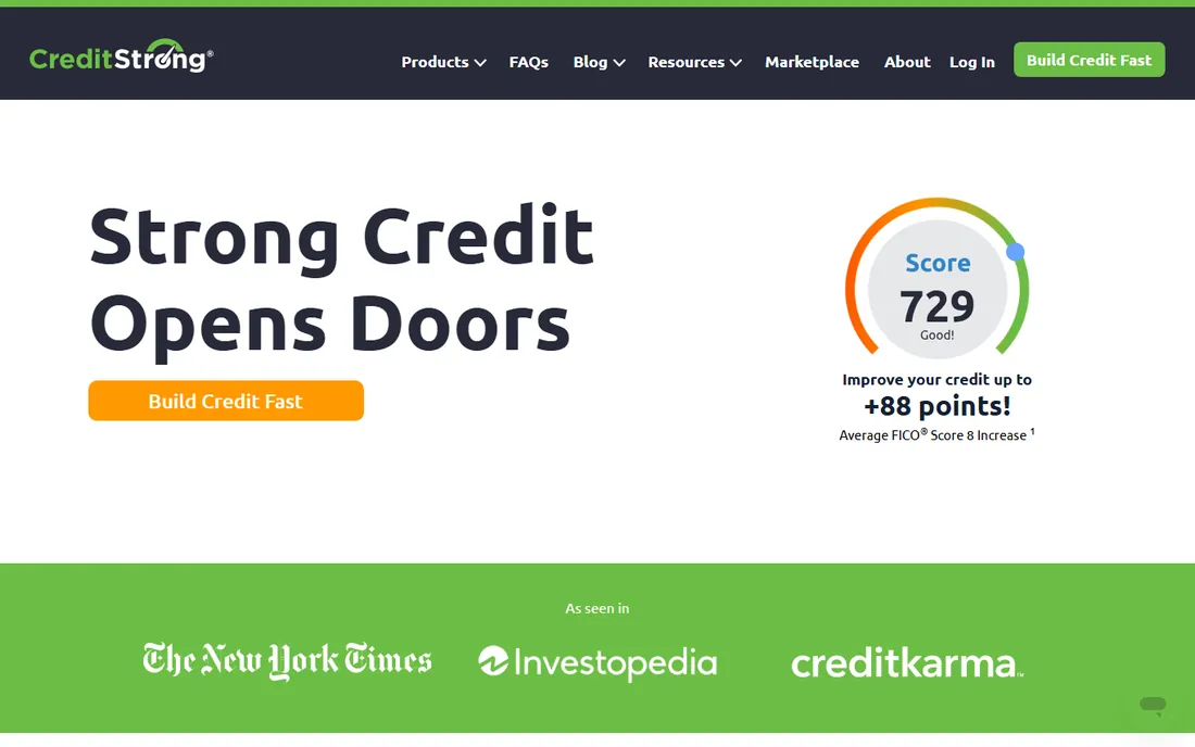 CreditStrong homepage