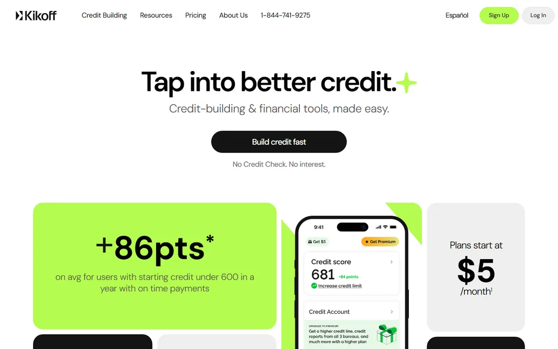 Kikoff homepage