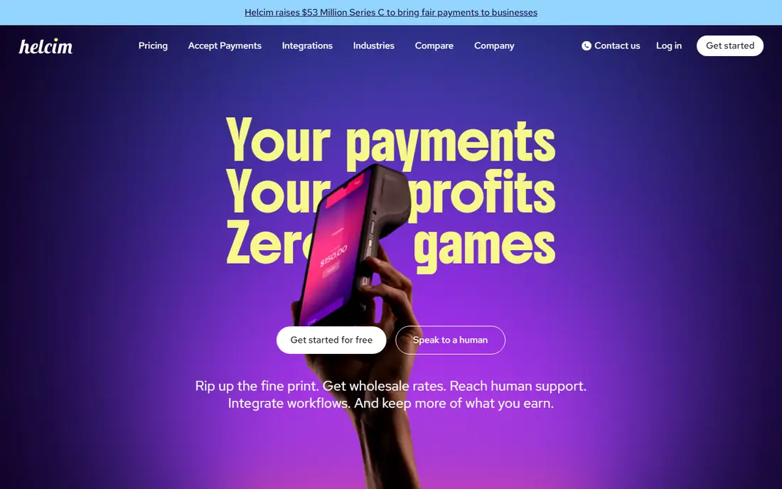 Helcim homepage