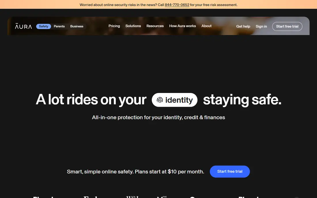 Aura homepage