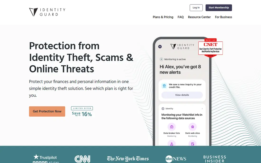 Identity Guard homepage