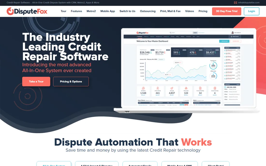 DisputeFox homepage
