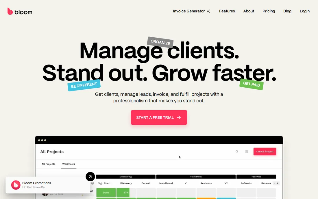 Bloom homepage