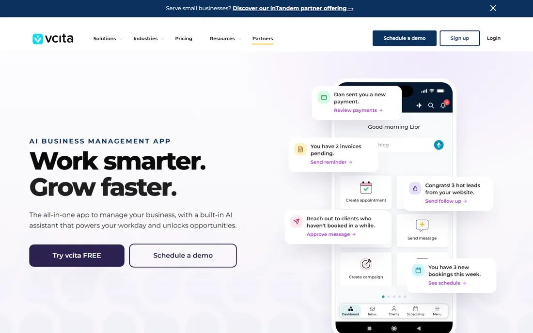 vcita homepage