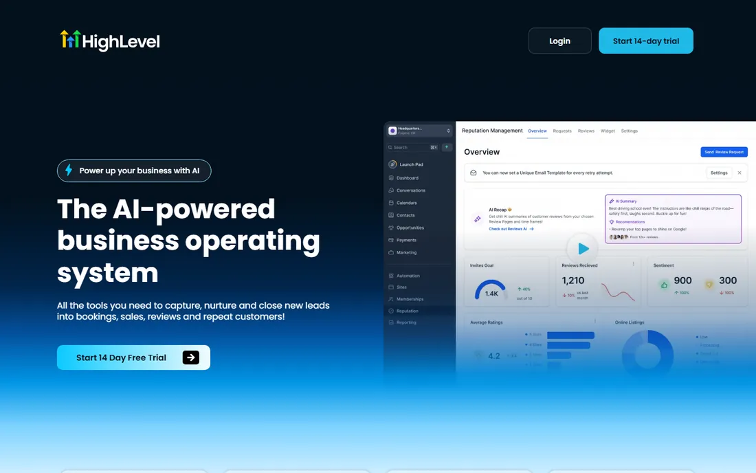 GoHighLevel homepage