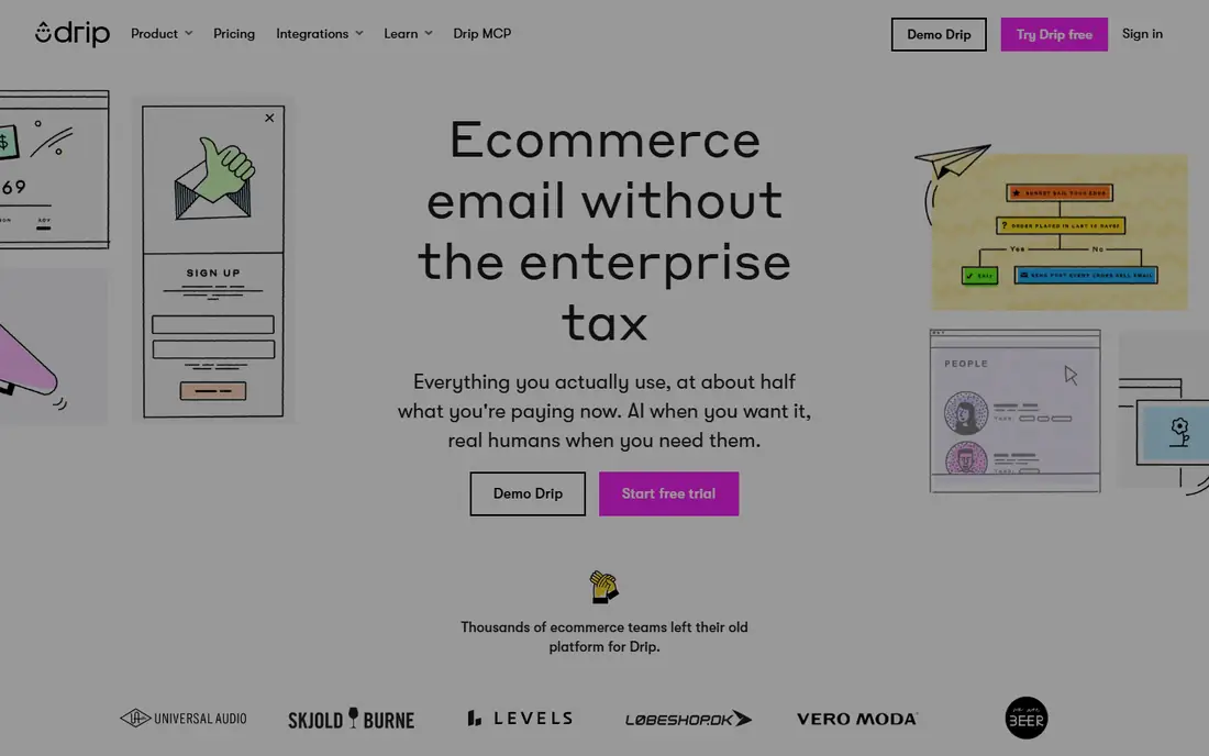 Drip homepage