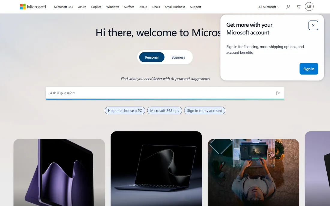 Microsoft Dynamics 365 Business Central homepage