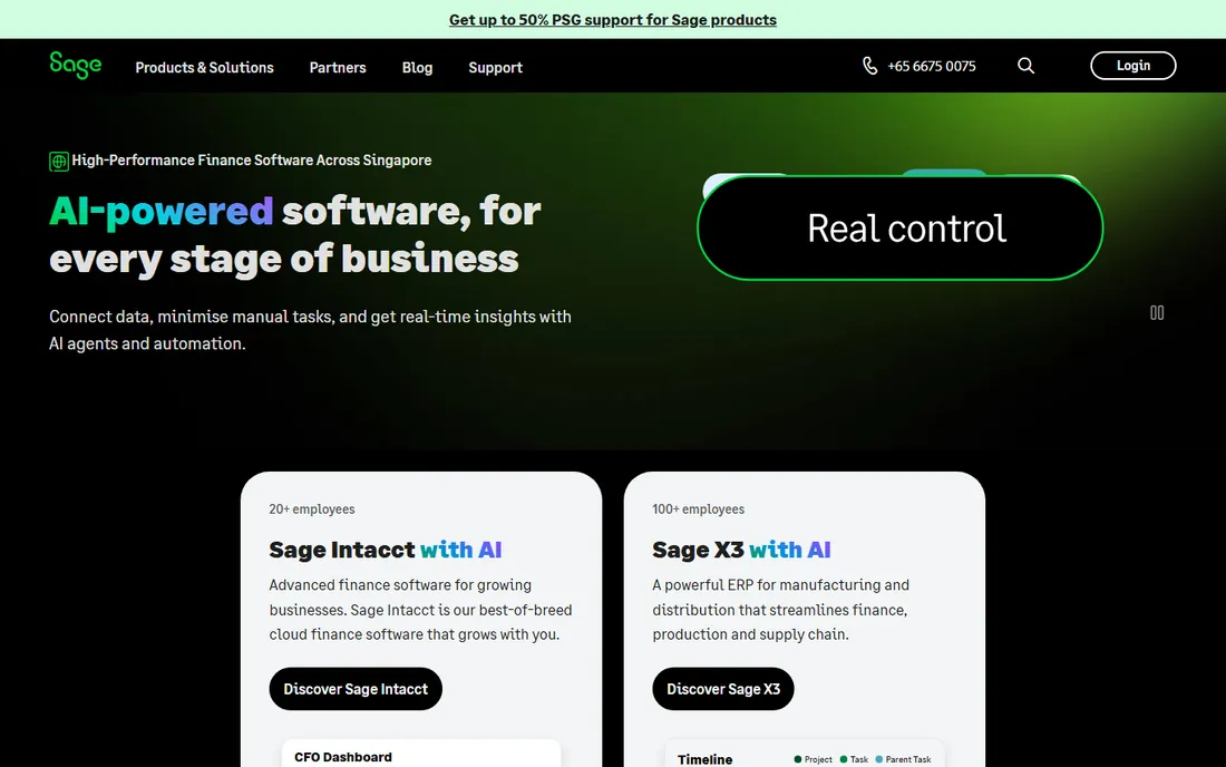 Sage Intacct homepage