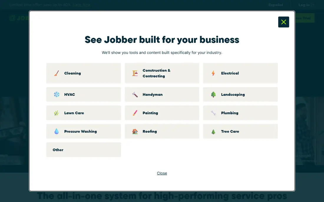 Jobber homepage