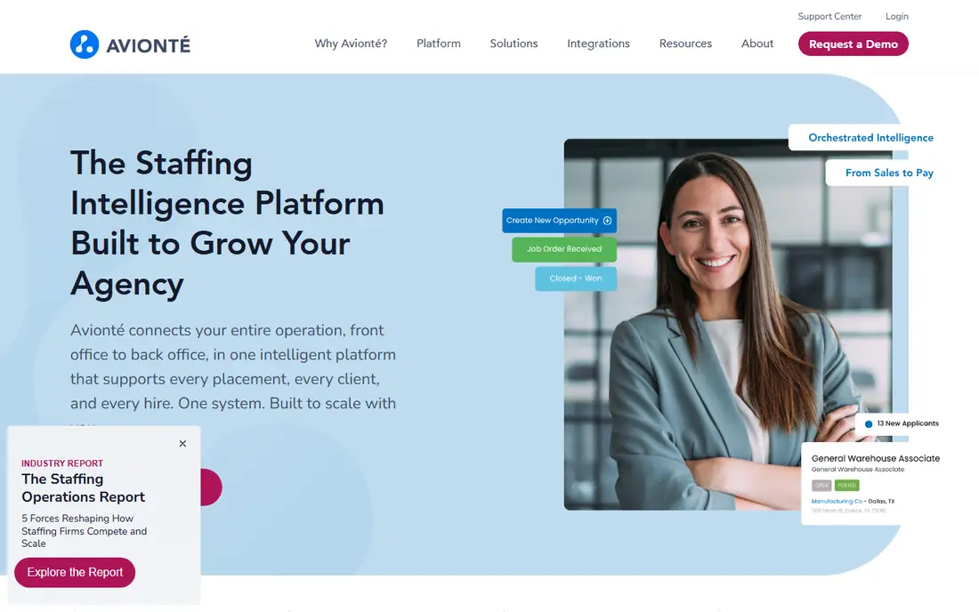 Avionte homepage