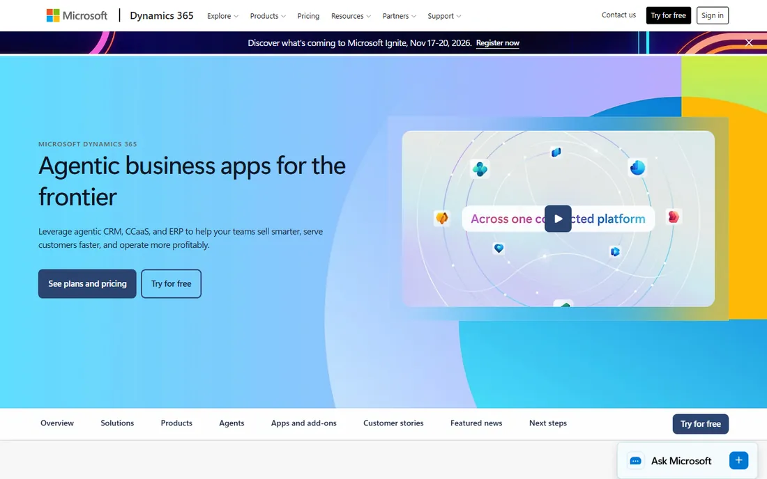 Dynamics 365 Sales homepage