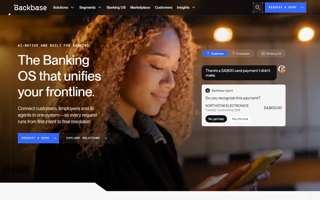 Backbase homepage