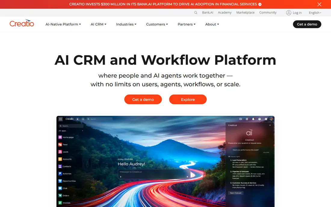 Creatio homepage