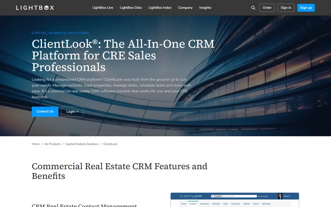 ClientLook homepage