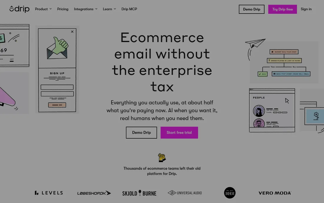 Drip homepage