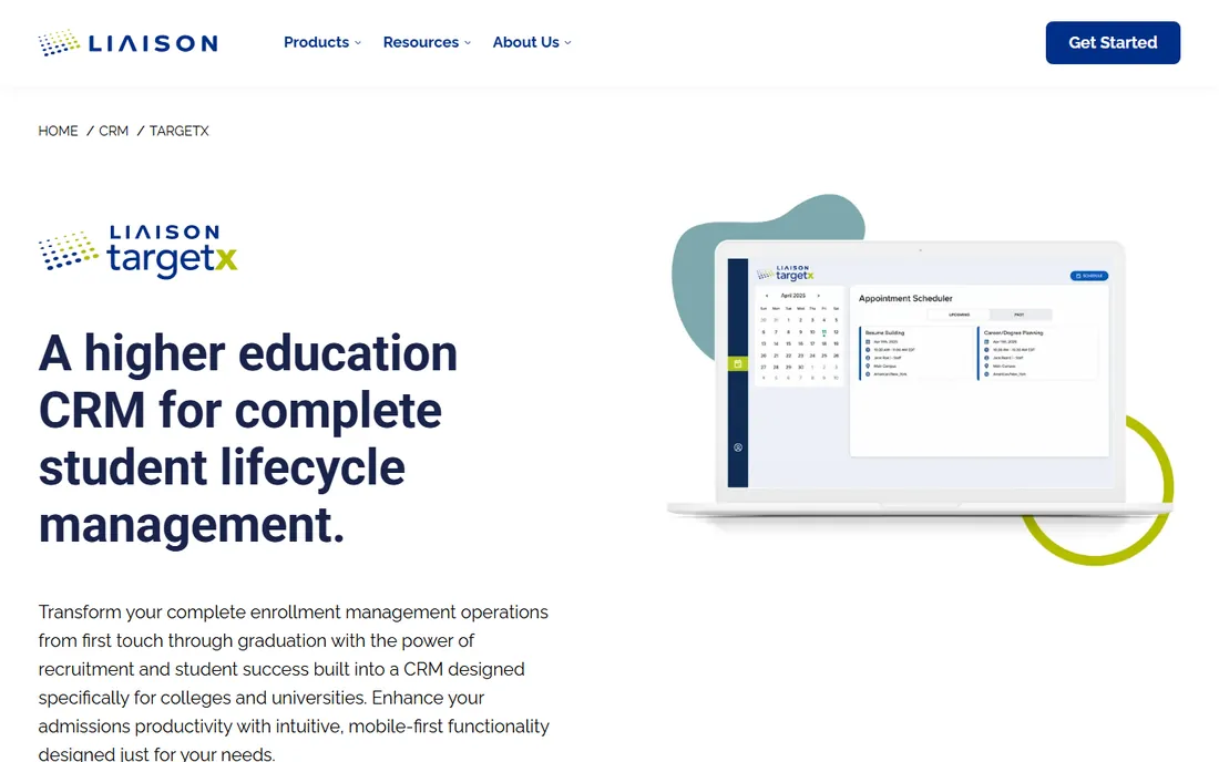 TargetX (Liaison) homepage