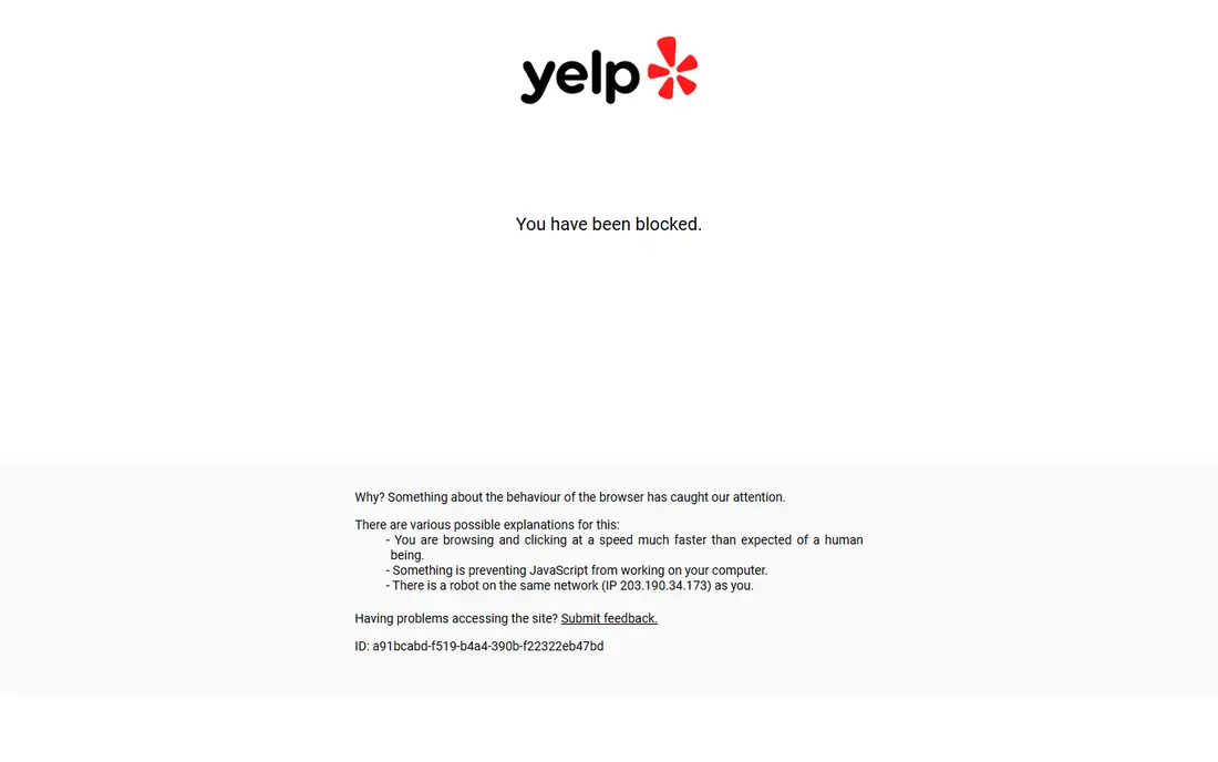 Yelp Guest Manager homepage