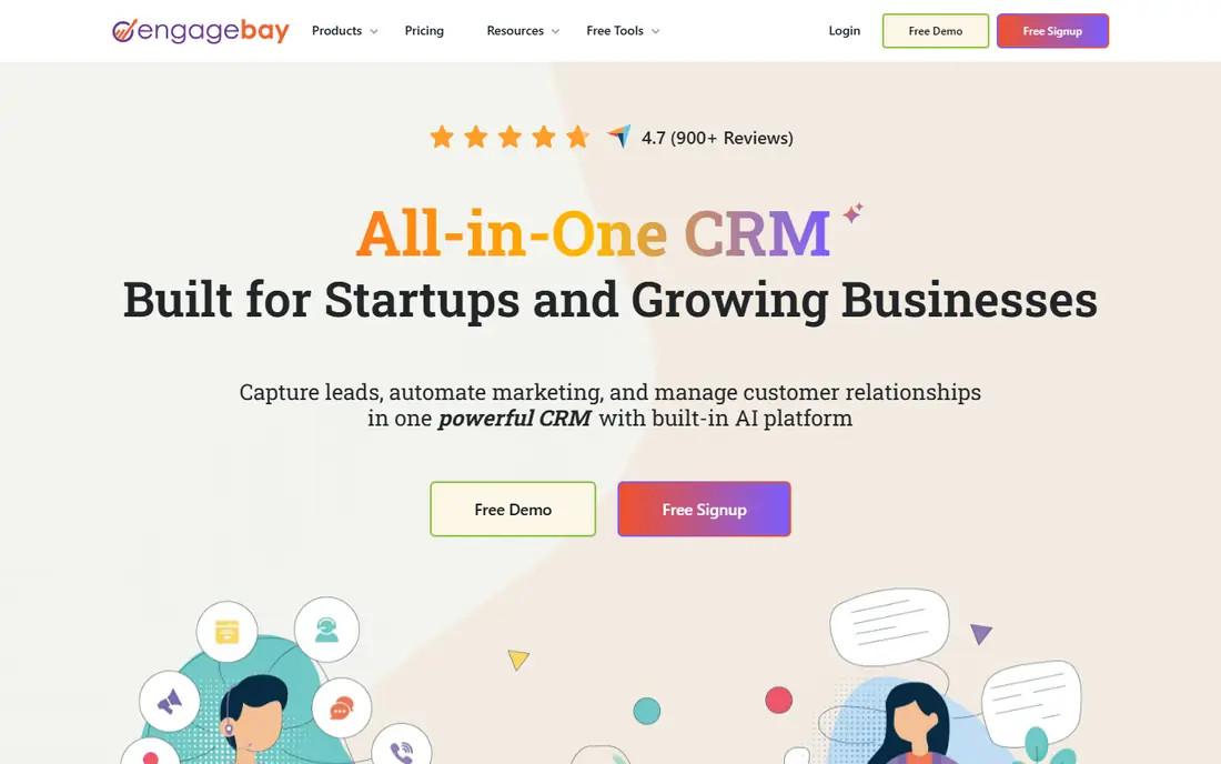 EngageBay homepage