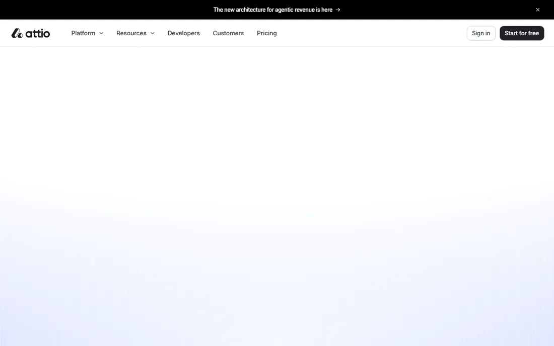 Attio homepage