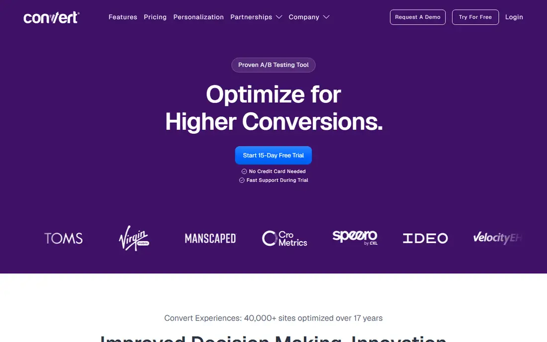 Convert homepage