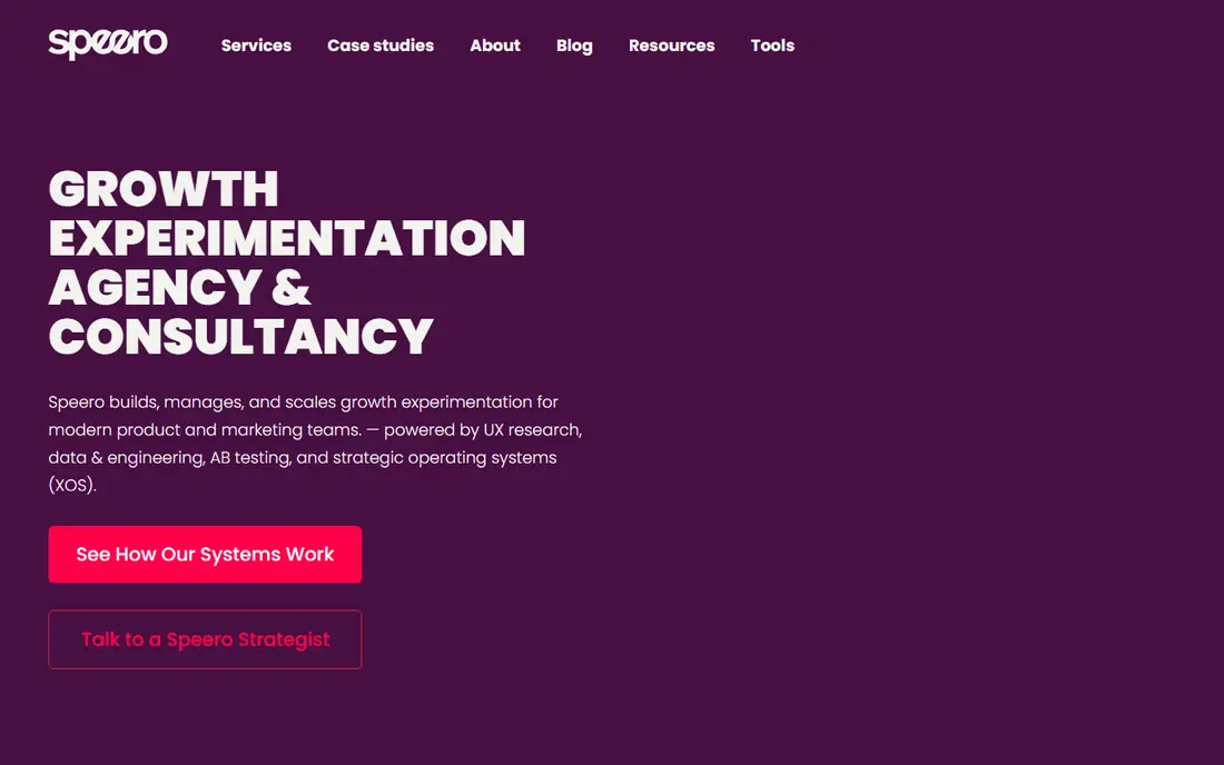 Speero homepage