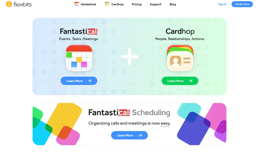 Fantastical homepage