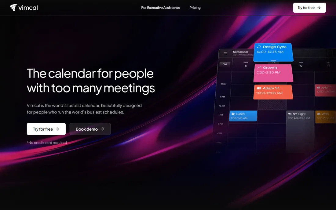 Vimcal homepage