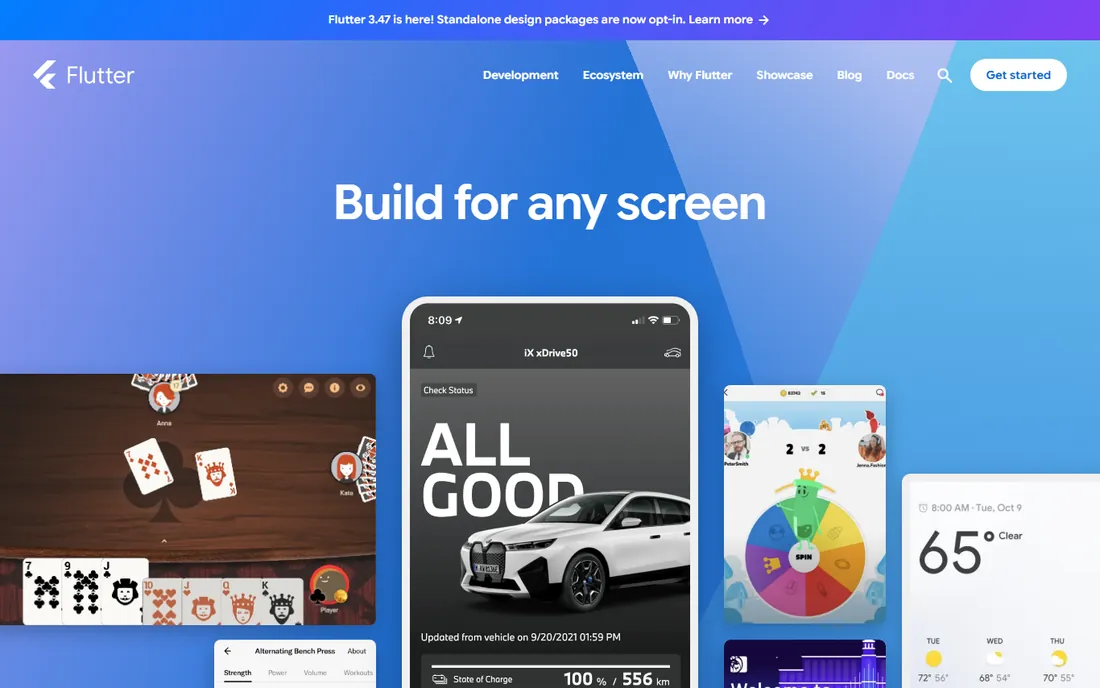 Flutter homepage