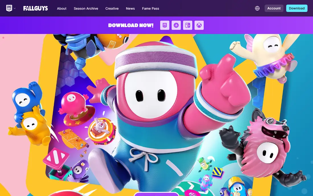 Fall Guys homepage