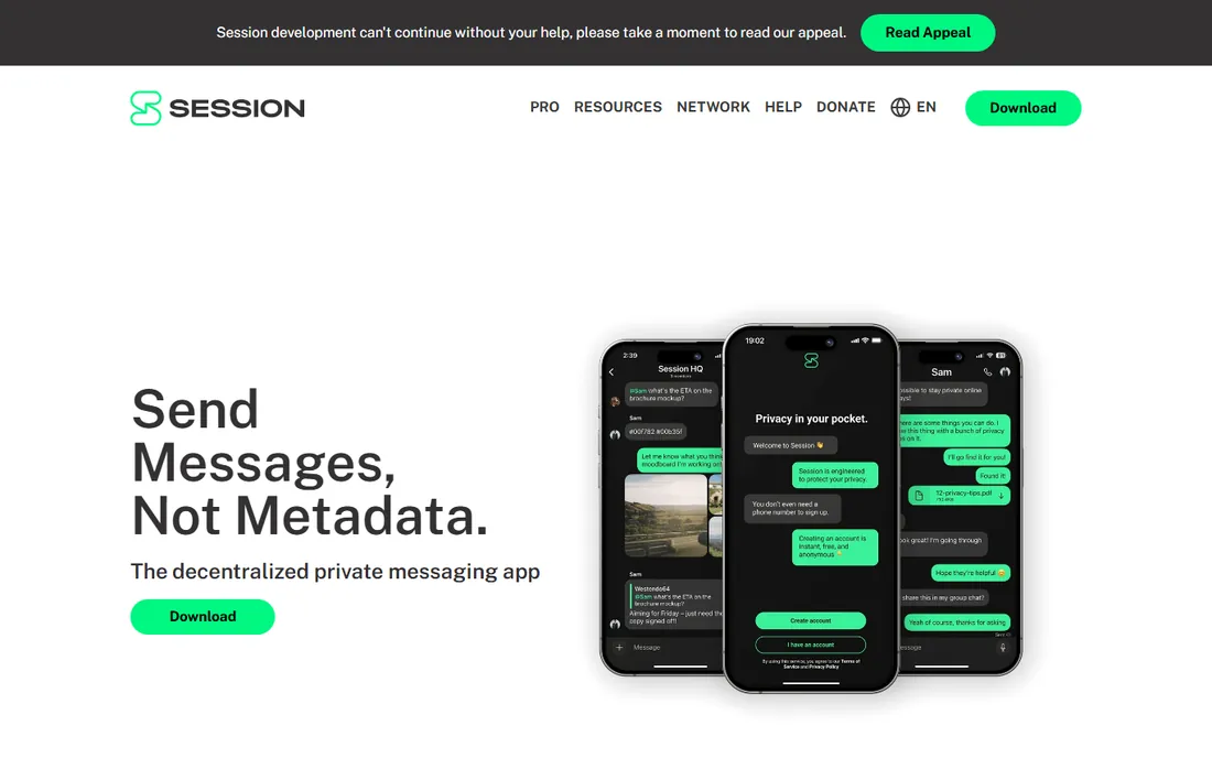 Session homepage