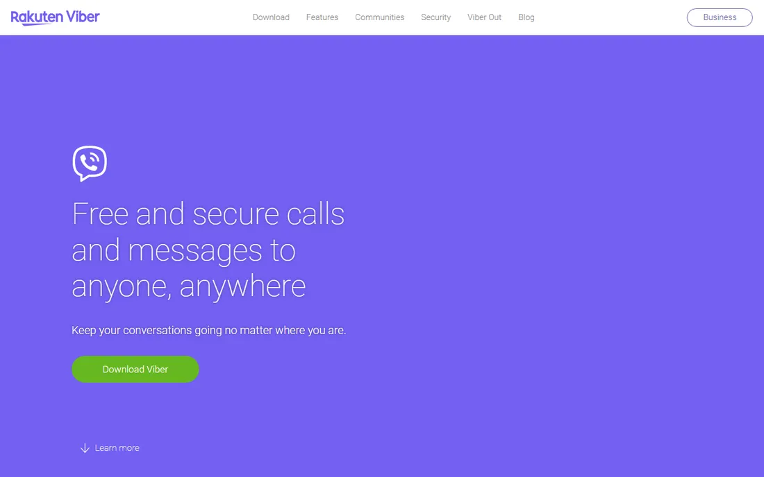 Viber homepage