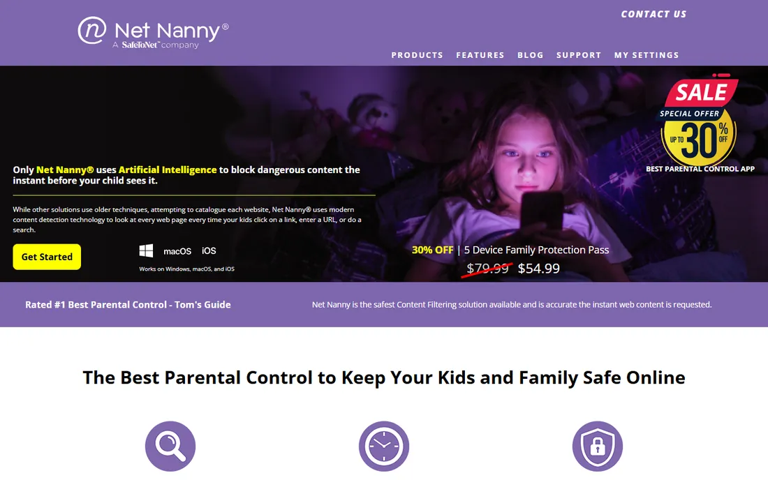 Net Nanny homepage