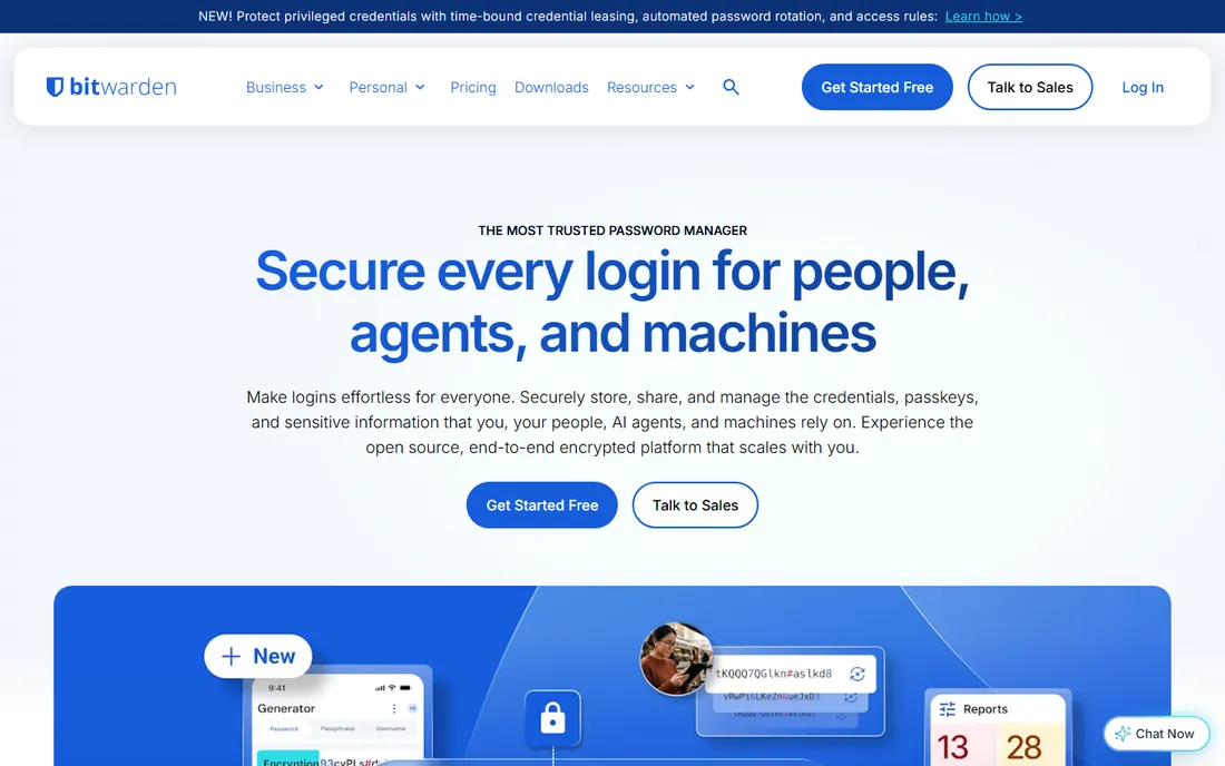 Bitwarden homepage