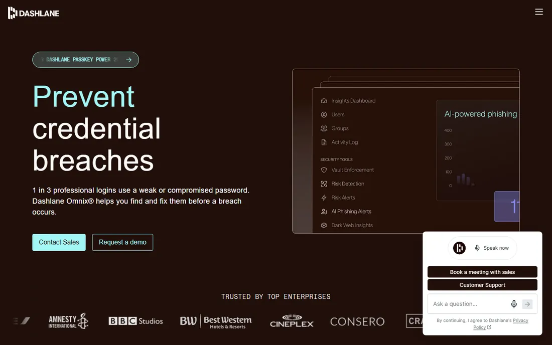 Dashlane homepage