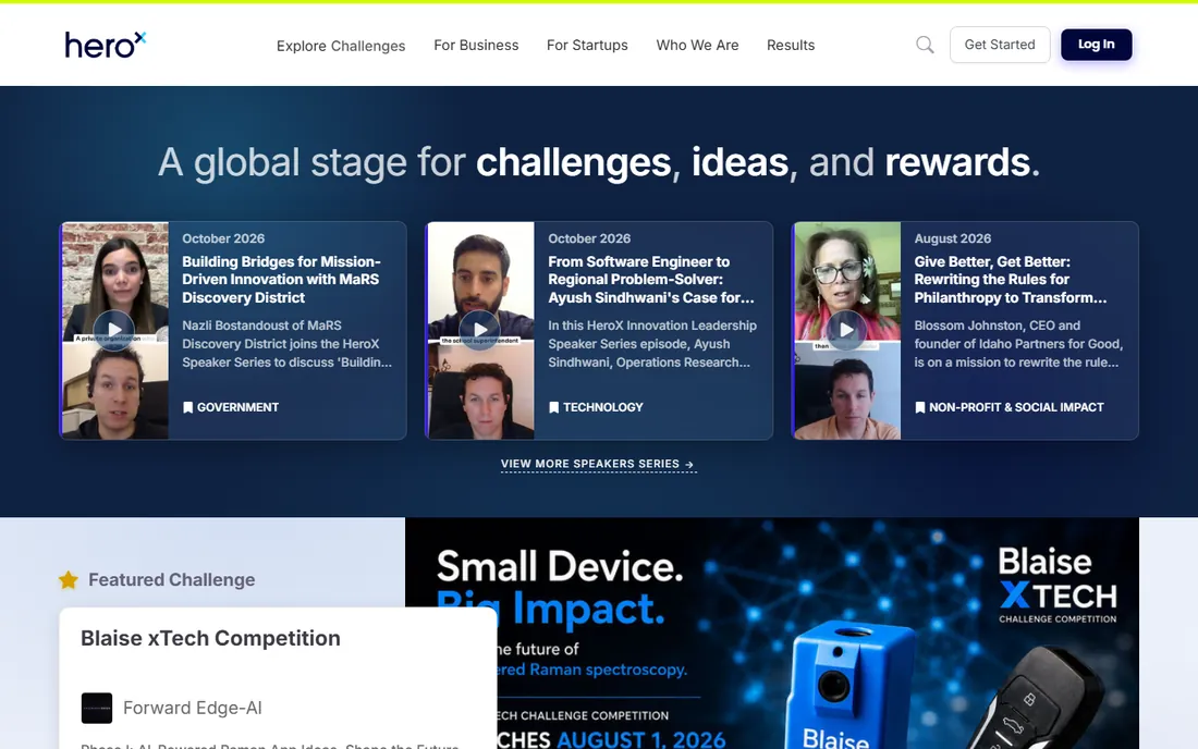 HeroX homepage