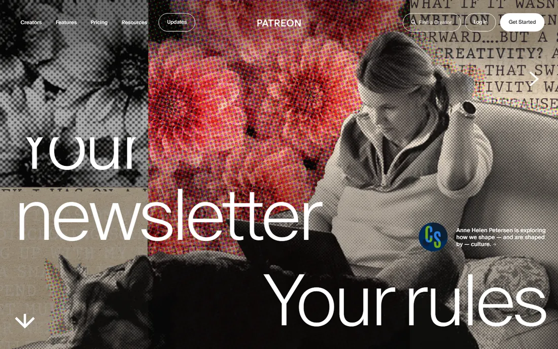 Patreon homepage