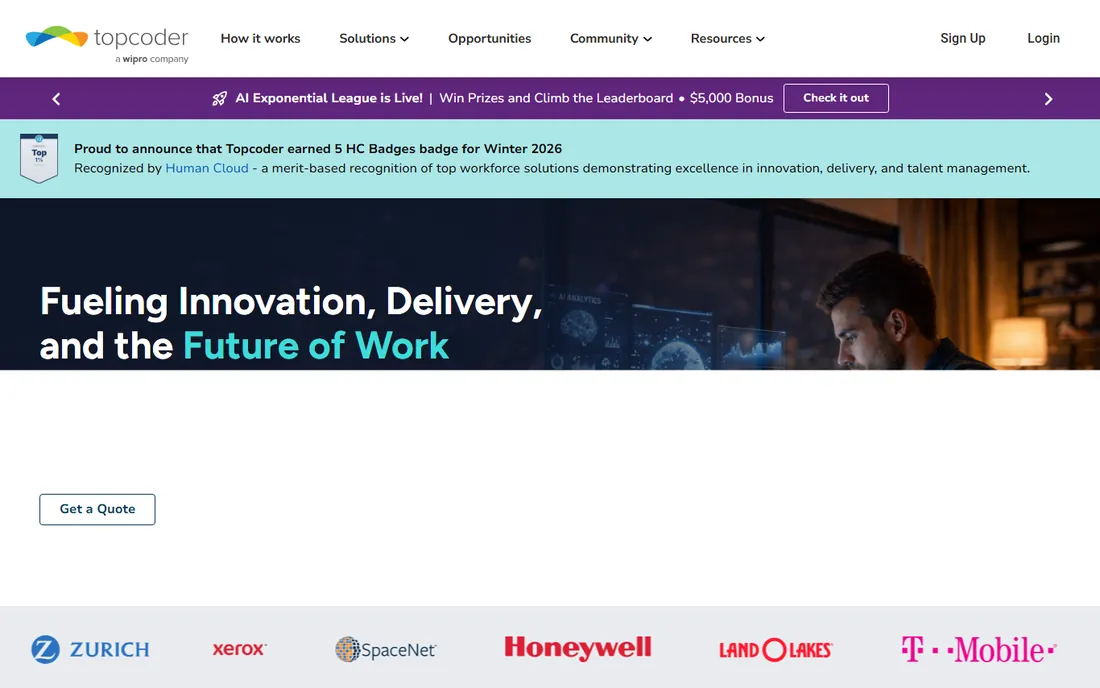 Topcoder homepage