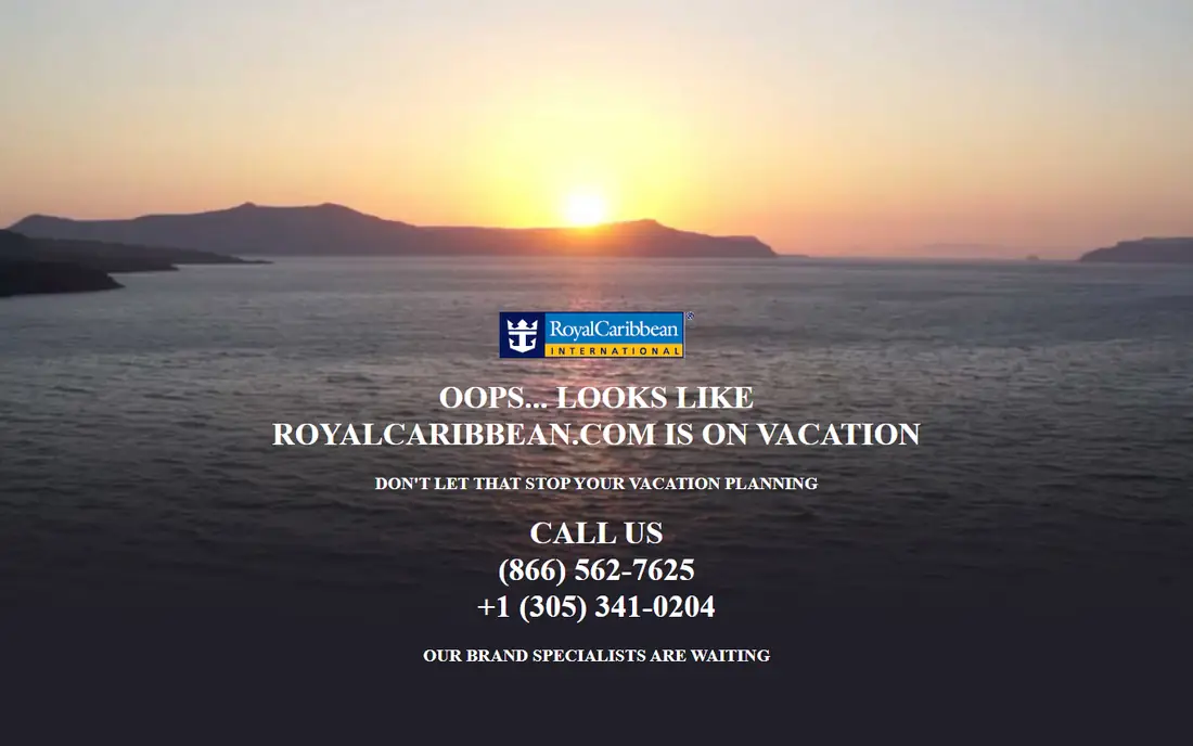 Royal Caribbean homepage