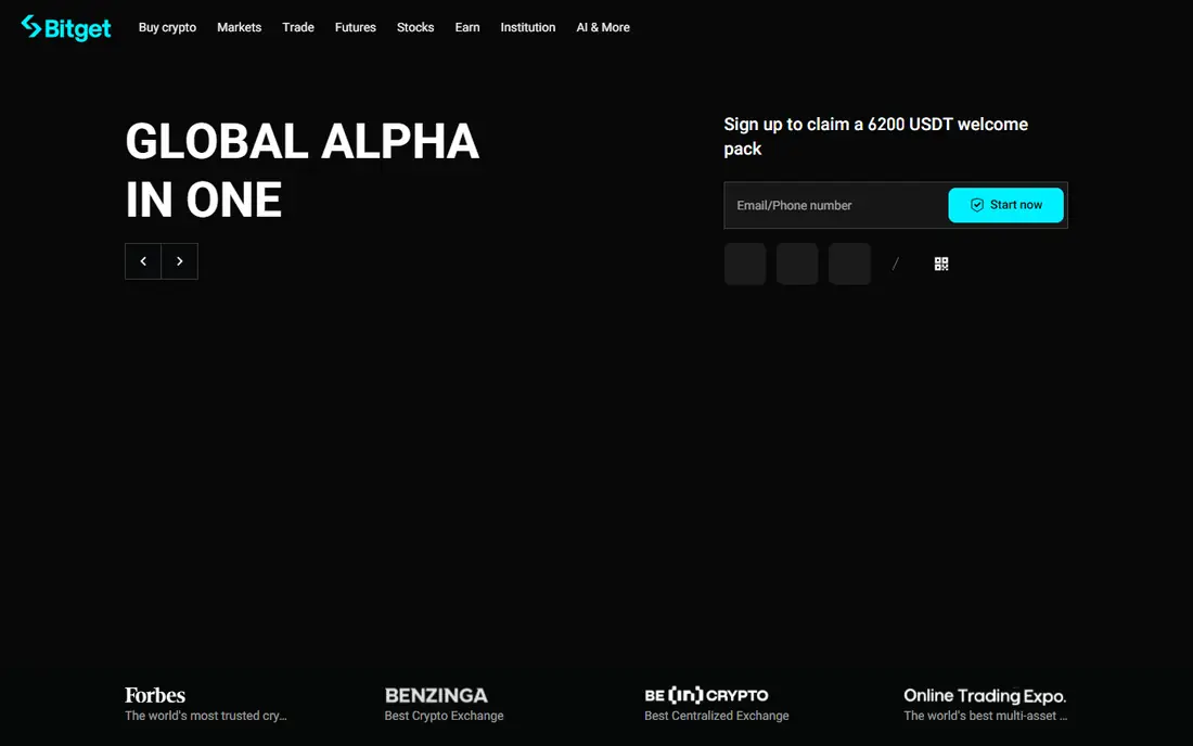 Bitget homepage