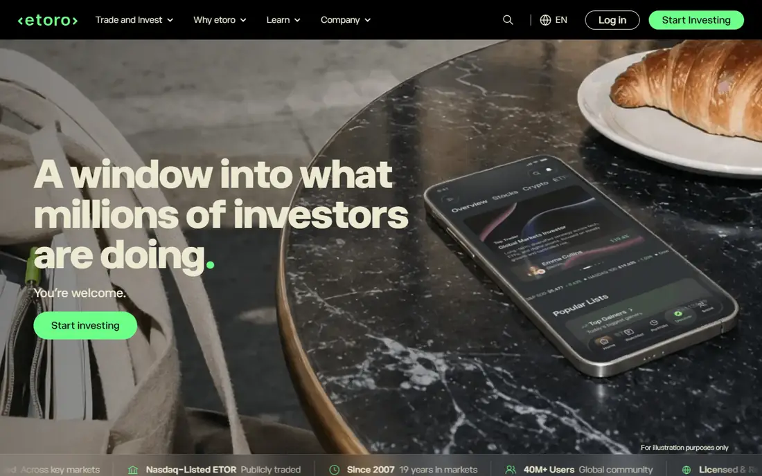 eToro homepage