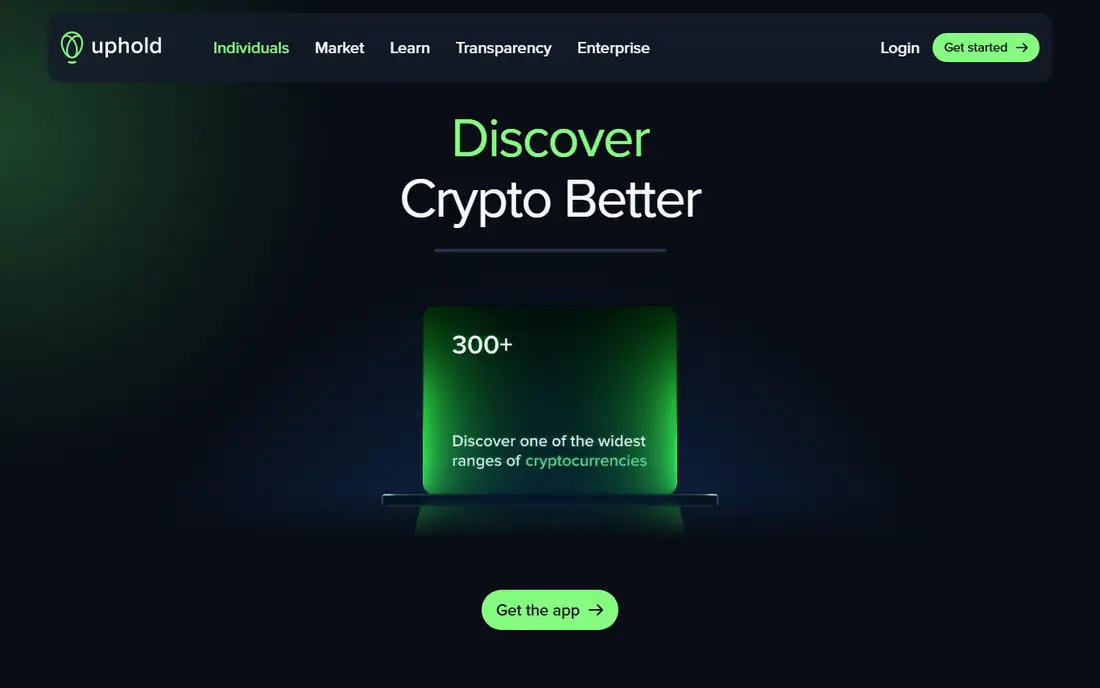 Uphold homepage