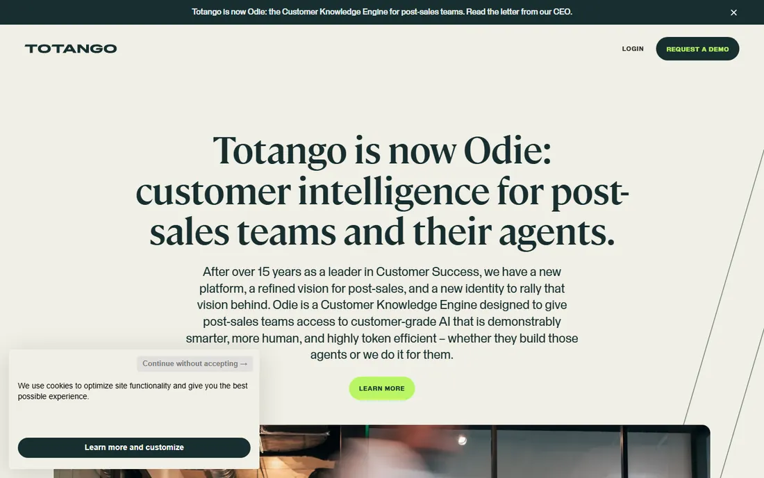 Totango (now Odie) homepage