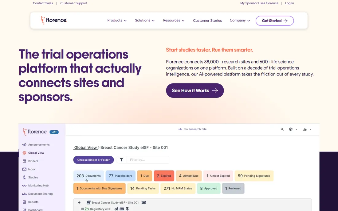 Florence Healthcare homepage