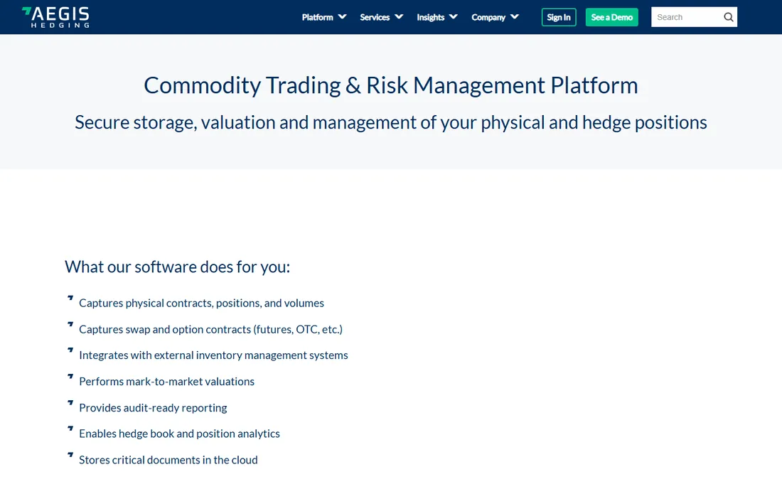 AEGIS Hedging homepage