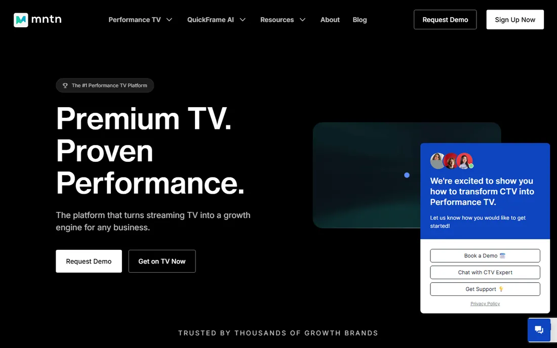 MNTN homepage