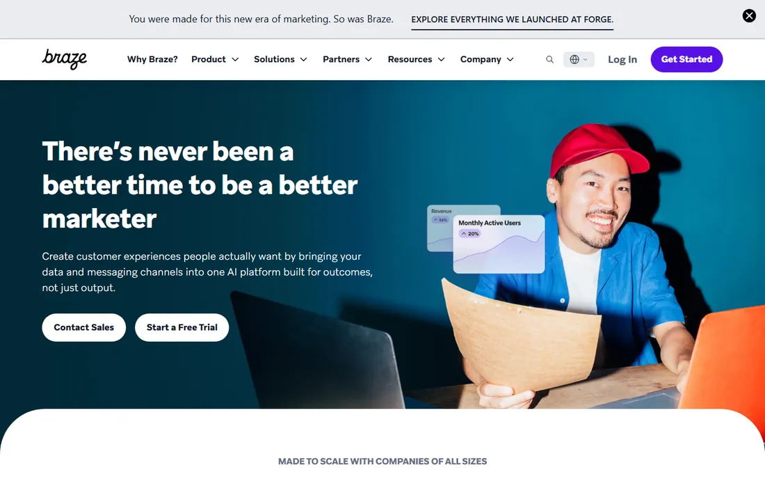 Braze homepage