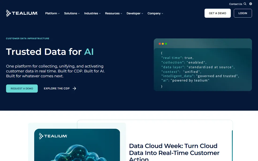 Tealium homepage